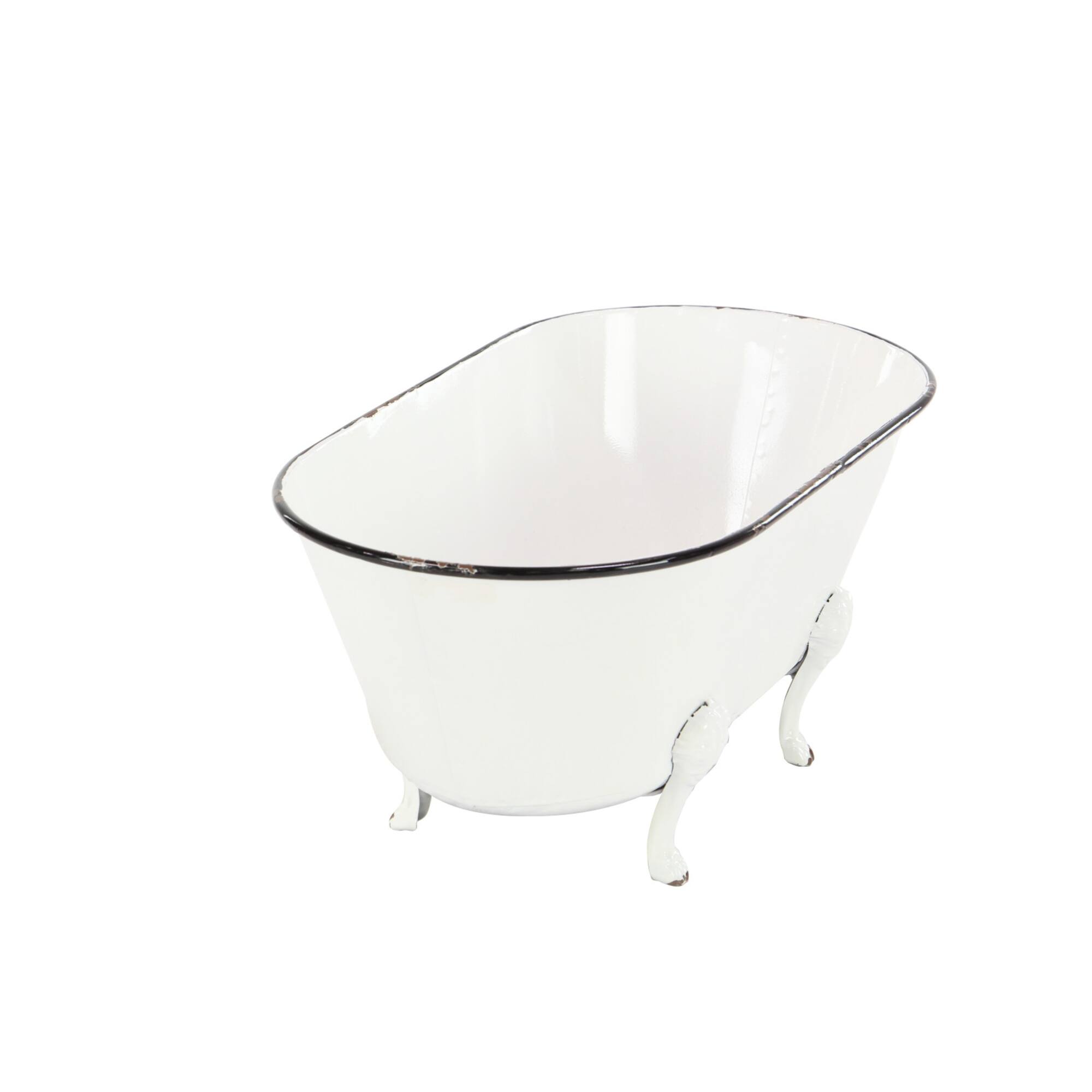 20" White Metal Farmhouse Planter